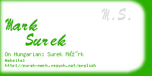 mark surek business card